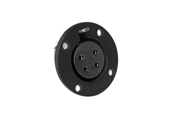 EP-4-13PB 4 PoleMaleMetal Loudspeaker ChassisMount,Machined Contacts, Black Finish