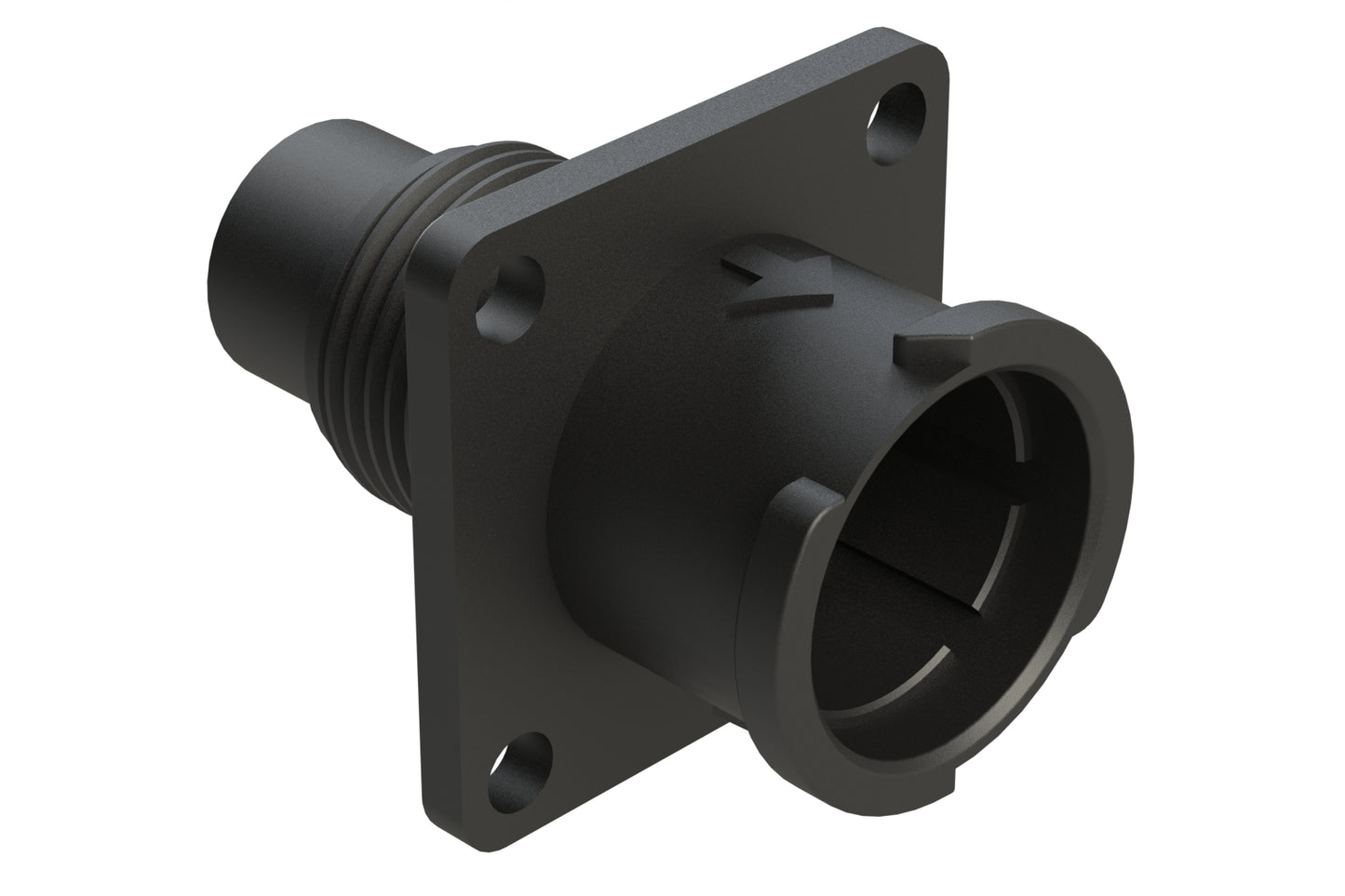 FLS010N2P03 Receptacle, Square Flange, 4 (2+2) Position, Male, Shell Size 10, Silicone Seal, Auto-Lock