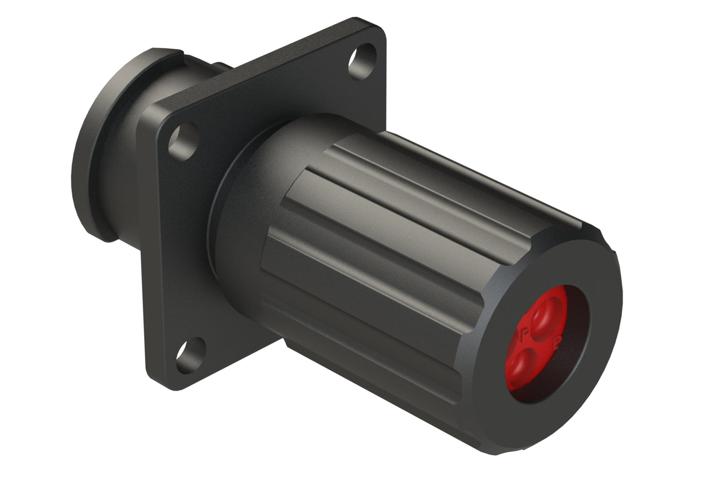 FLS010N2PHEC03 Receptacle, Square Flange, 4 (2+2) Position, Male, Shell Size 10, Silicone Seal and End Cap with Individual Wire Sealing, Auto-Lock