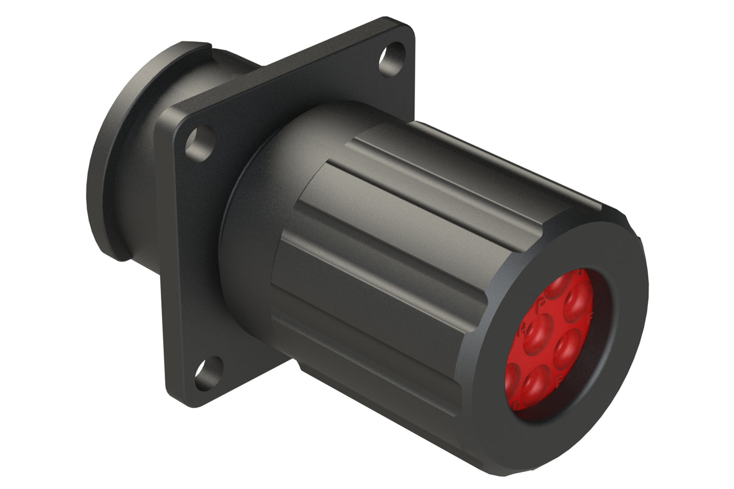 FLS012N8PHEC03 Receptacle, Square Flange, 8 Position, Male, Shell Size 12, Silicone Seal and End Cap with Individual Wire Seal, Auto-Lock