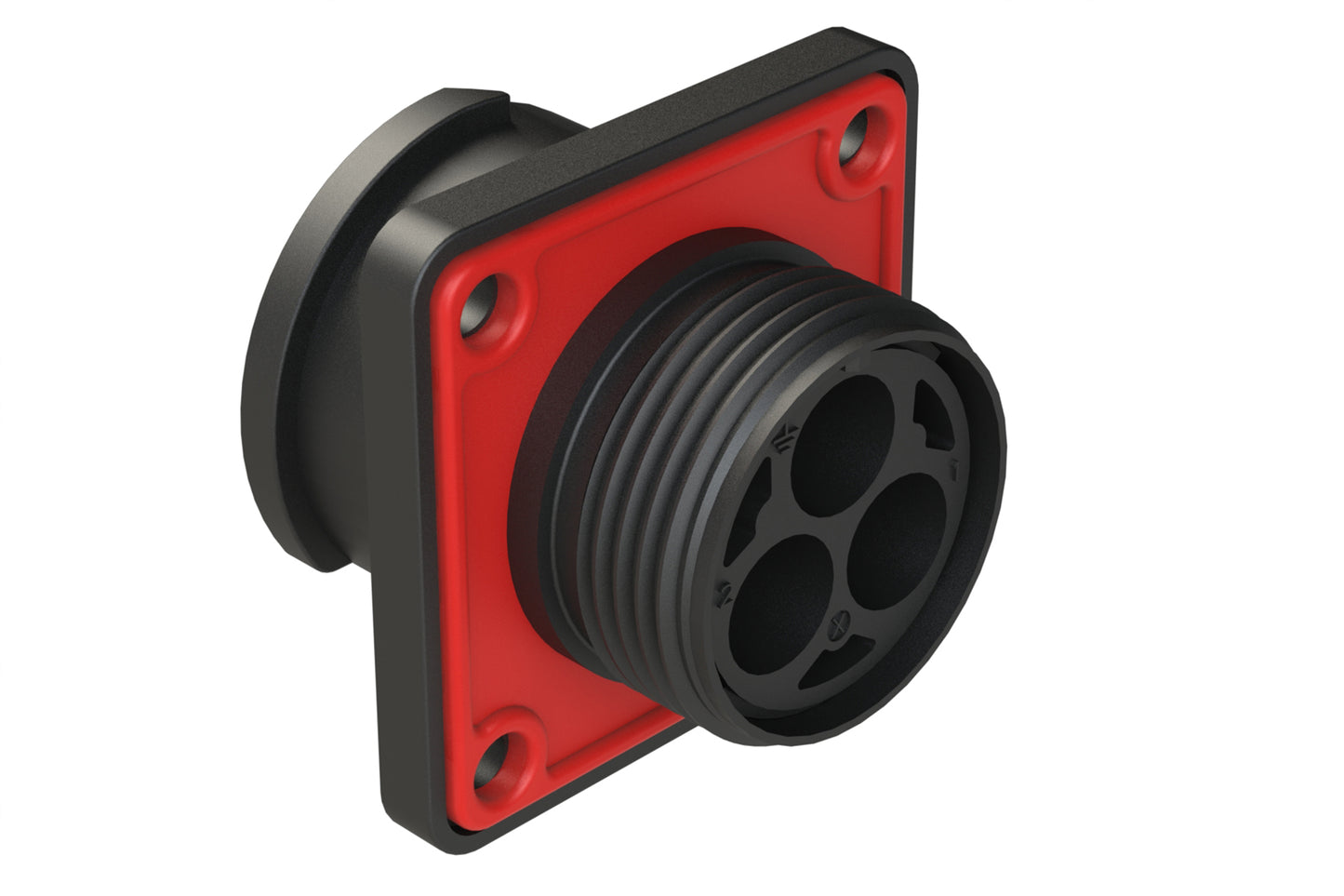 FLS014N4S03-PM Receptacle, Square Flange, 4 Position, Female, Shell Size 14, Silicone Seal with Seal Gasket, Auto-Lock