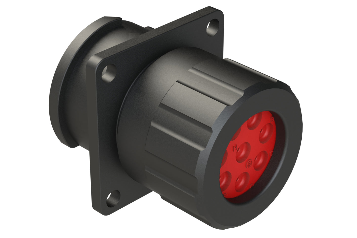 FLS014N8SHEC03 Receptacle, Square Flange, 8 Position, Female, Shell Size 14, Silicone Seal and End Cap with Individual Wire Sealing, Auto-Lock