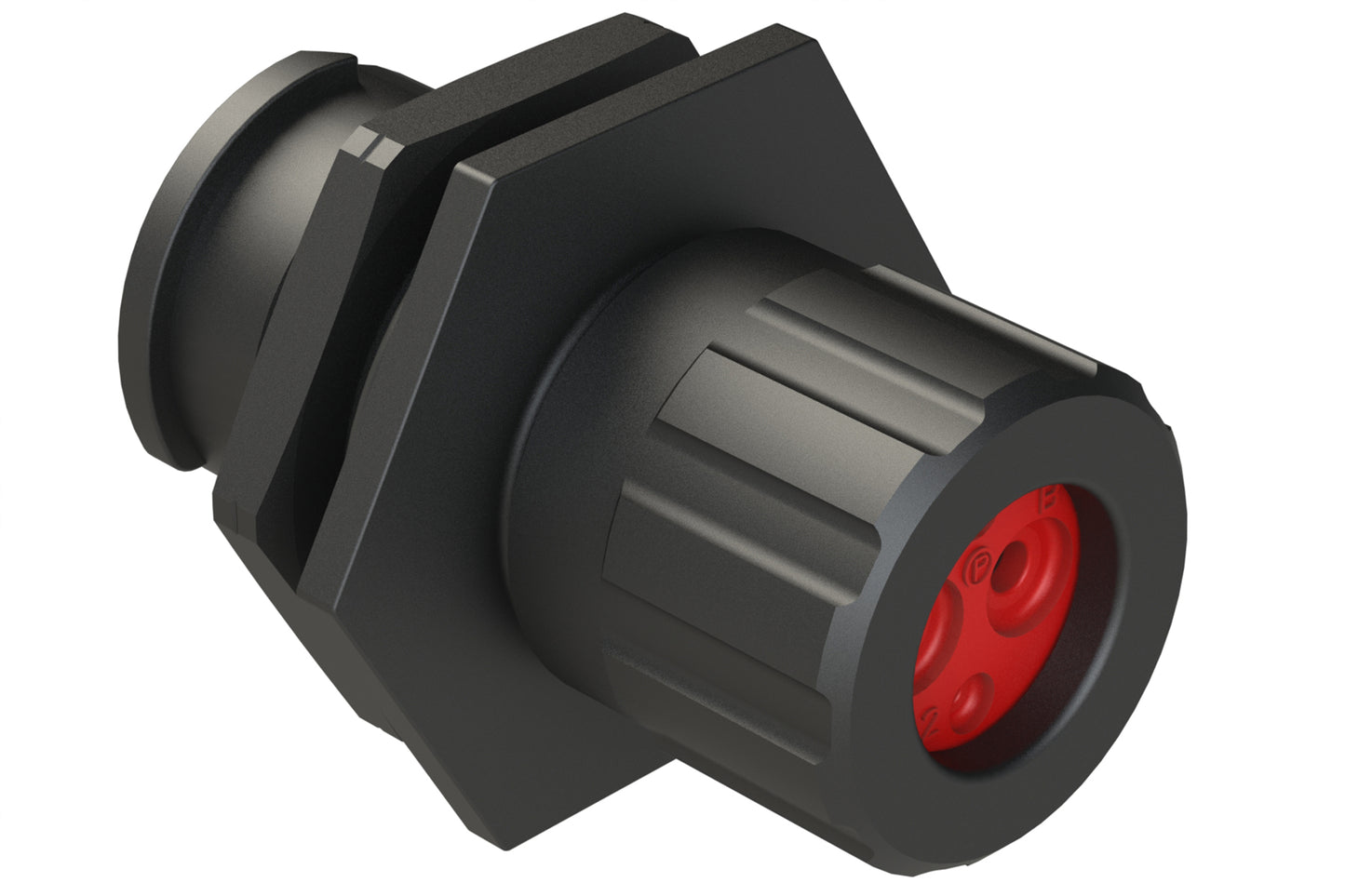 FLS712N2PHEC03 Receptacle, Jam Nut, 4 (2+2) Position, Male, Shell Size 12, Silicone Seal and End Cap with Individual Wire Sealing, Auto-Lock