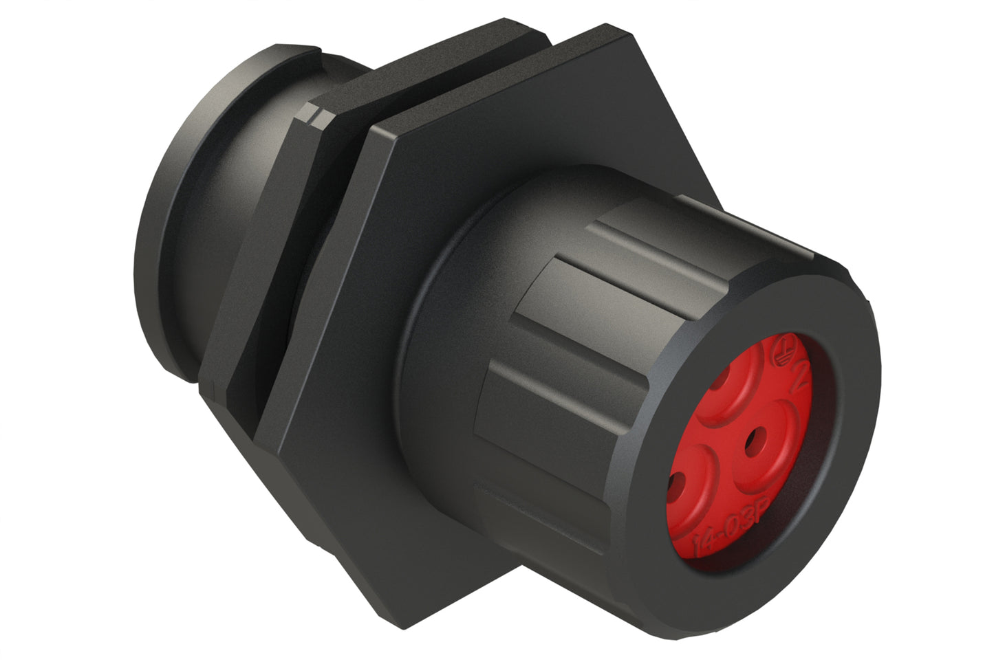 FLS714N3PHEC03 Receptacle, Jam Nut, 3 Position, Male, Shell Size 14, Silicone Seal and End Cap with Individual Wire Sealing, Auto-Lock