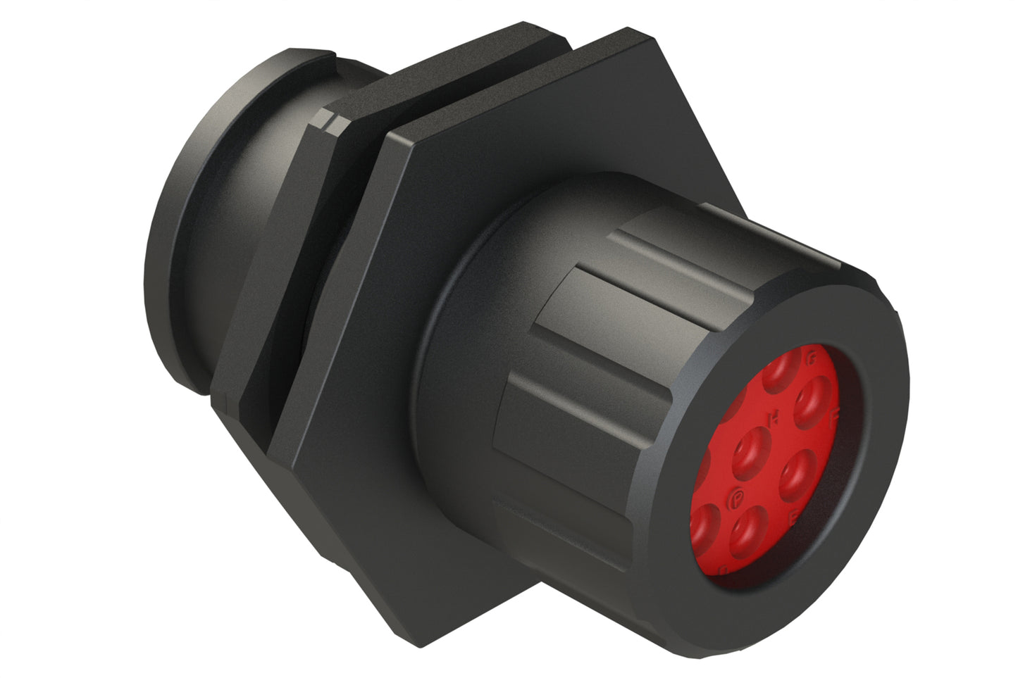 FLS714N8PHEC03 Receptacle, Jam Nut, 8 Position, Male, Shell Size 14, Silicone Seal and End Cap with Individual Wire Sealing, Auto-Lock