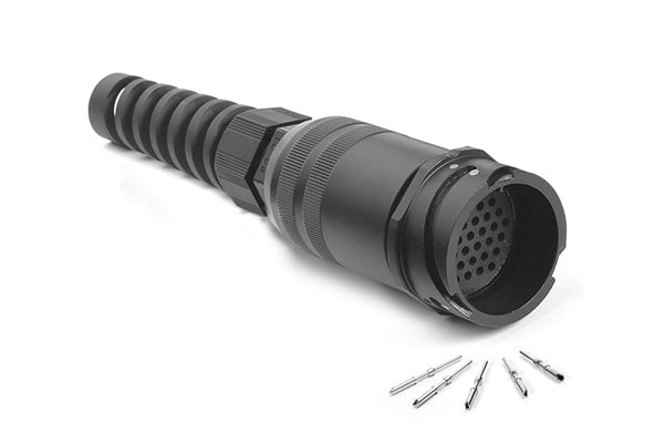 MP-4101-37P 37 Pole Heavy Duty Cable Connector,Male, Black Finish. Contacts Included