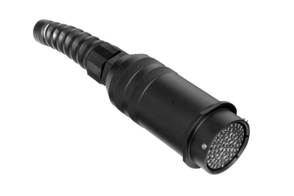 MP-6211-61S 61 Pole Heavy Duty Cable Connector, Female, PG Cable Gland, Black Finish. Gold Plated Solder Contacts Included