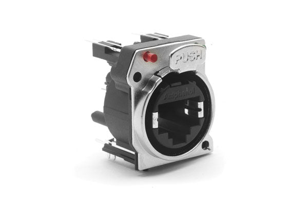 RJX8FB6VGRB XLRnet BTypeEthernet ChassisMount, Vertical PCB, CAT6, LED Sequence Green/Red, Bulk Packaging