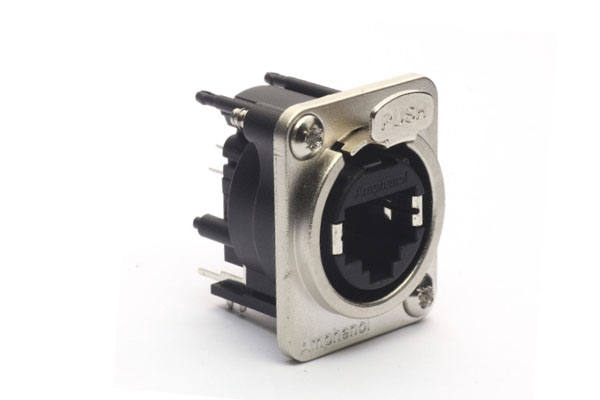 RJX8FD3VB XLRnet DTypeEthernet ChassisMount, Vertical PCB, Class D, Non-Shielded, Black, Bulk Packaging. Comparable part no: NE8FDV