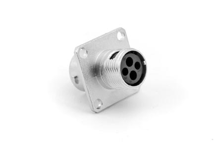 RT00102SNH Receptacle, Square Flange, 4 (2+2) Position, Female, Shell Size 10