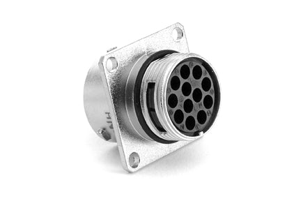 RT001412SNH Square Flange Receptacle, Female, 16AWG, 13A/300V. Comparable part no. UT0014-12SH