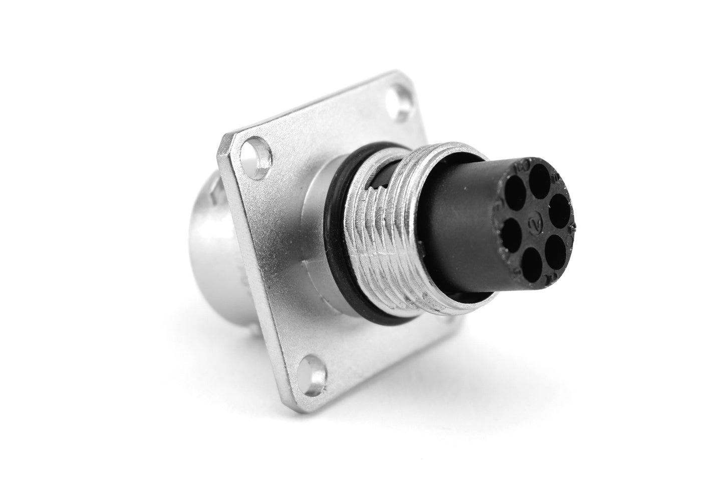 RT0W0106PKNH03 Receptacle, Square Flange, 6 Position, Male, Shell Size 10, Silicone Seal, IP69K