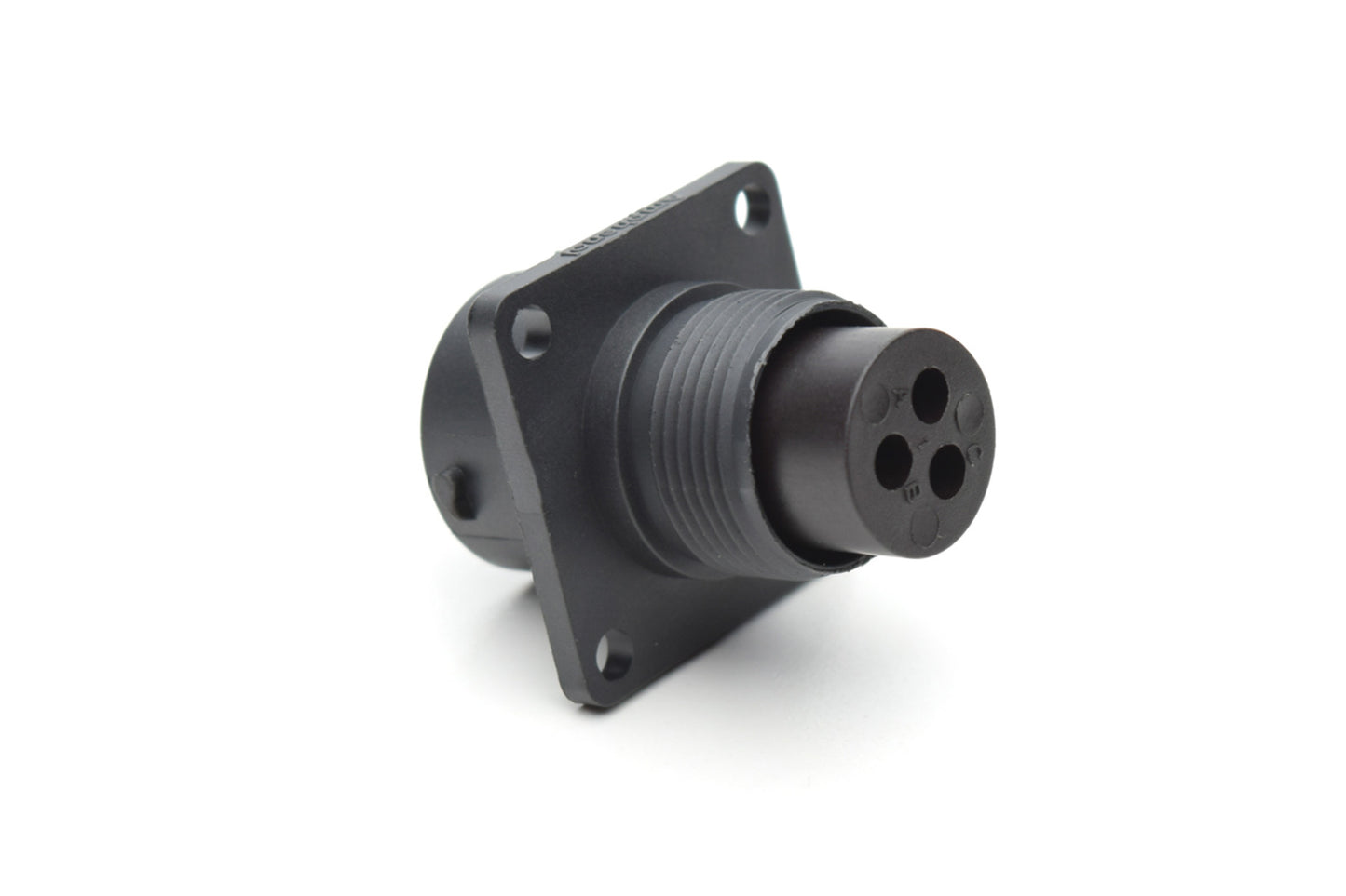 RTS012N3P03 Receptacle, Square Flange, 3 Position, Male, Shell Size 12, with Silicone Seal. Comparable part no. UTS0123P