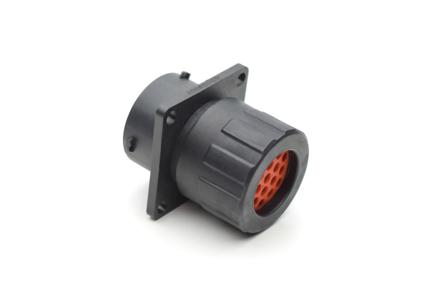 RTS014N19SHEC03 Receptacle, Square Flange, 19 Position, Female, Shell Size 14, with Silicone Seal, and End Cap with Individual Wire Sealing. Comparable part no. UTS0GN1419S