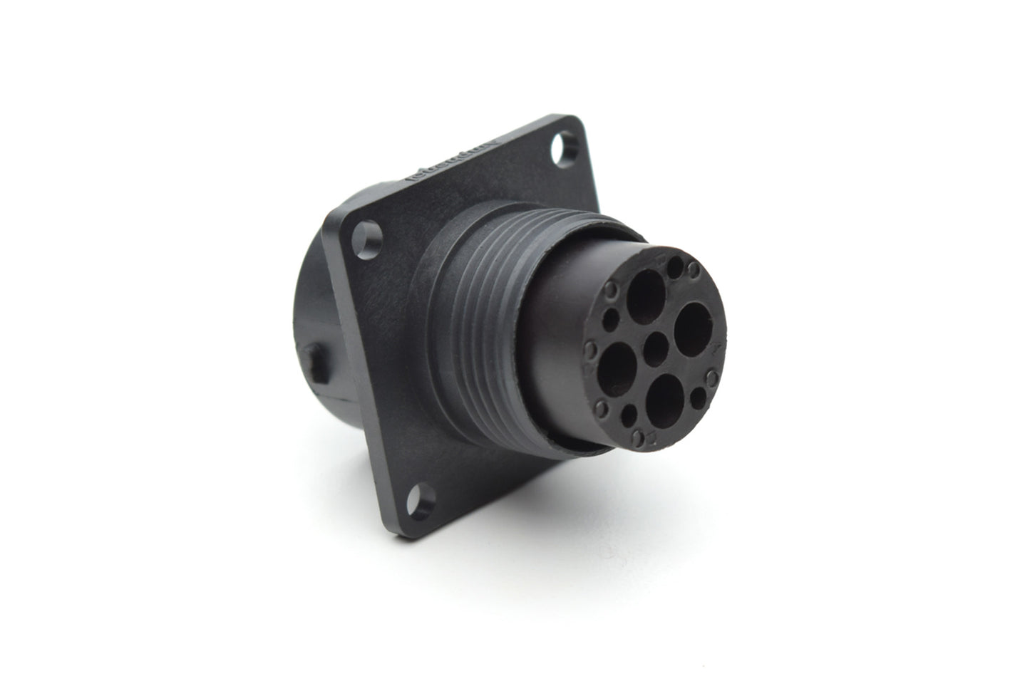 RTS014N4P03 Receptacle, Square Flange, 4 Position, Male, Shell Size 14, Silicone Seal, and End Cap with Individual Wire Sealing