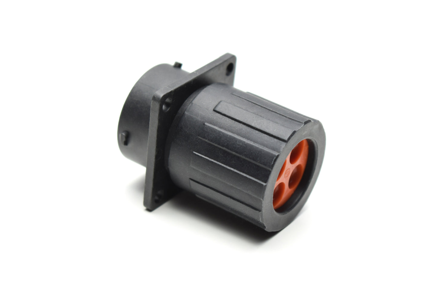 RTS016N4PHEC03 Receptacle, Square Flange, 4 Position, Male, Shell Size 16, Silicone Seal, and End Cap with Individual Wire Sealing