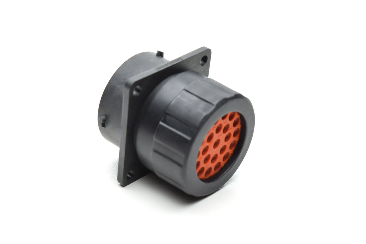 RTS018N23SHEC03 Receptacle, Square Flange, 32 Position, Female, Shell Size 18, with Silicone Seal and End Cap. Comparable part no. UTS0GN1823S