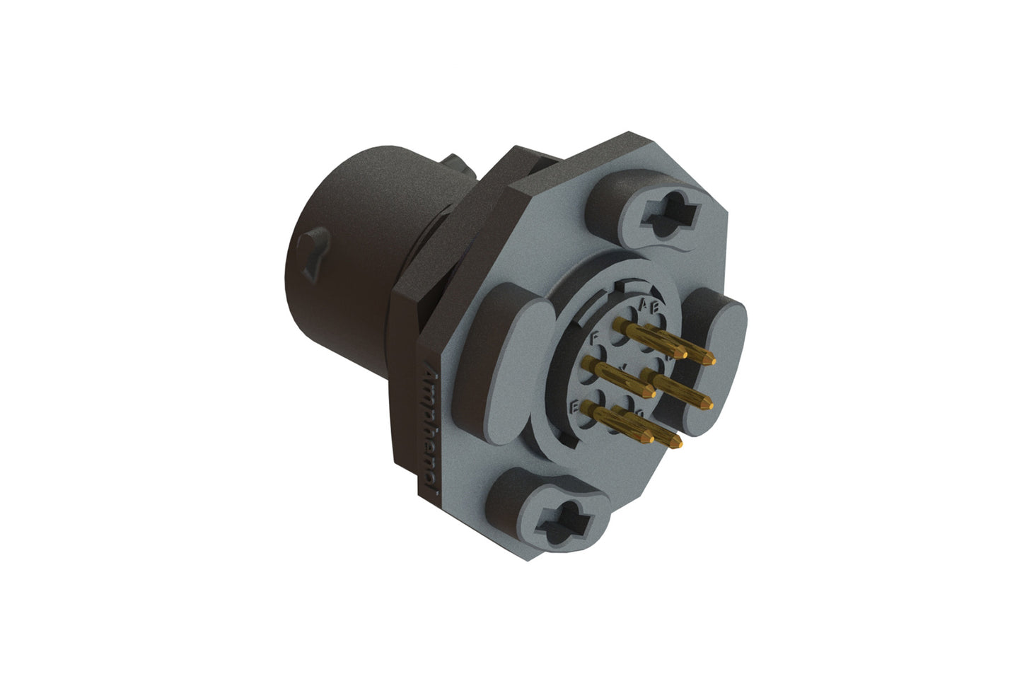 RTS710ND6S03 Receptacle, Jam Nut, PCB Mounted, 6 Position, Female, Shell Size 10, with Silicone Seal. Comparable part no. UTS710D6S