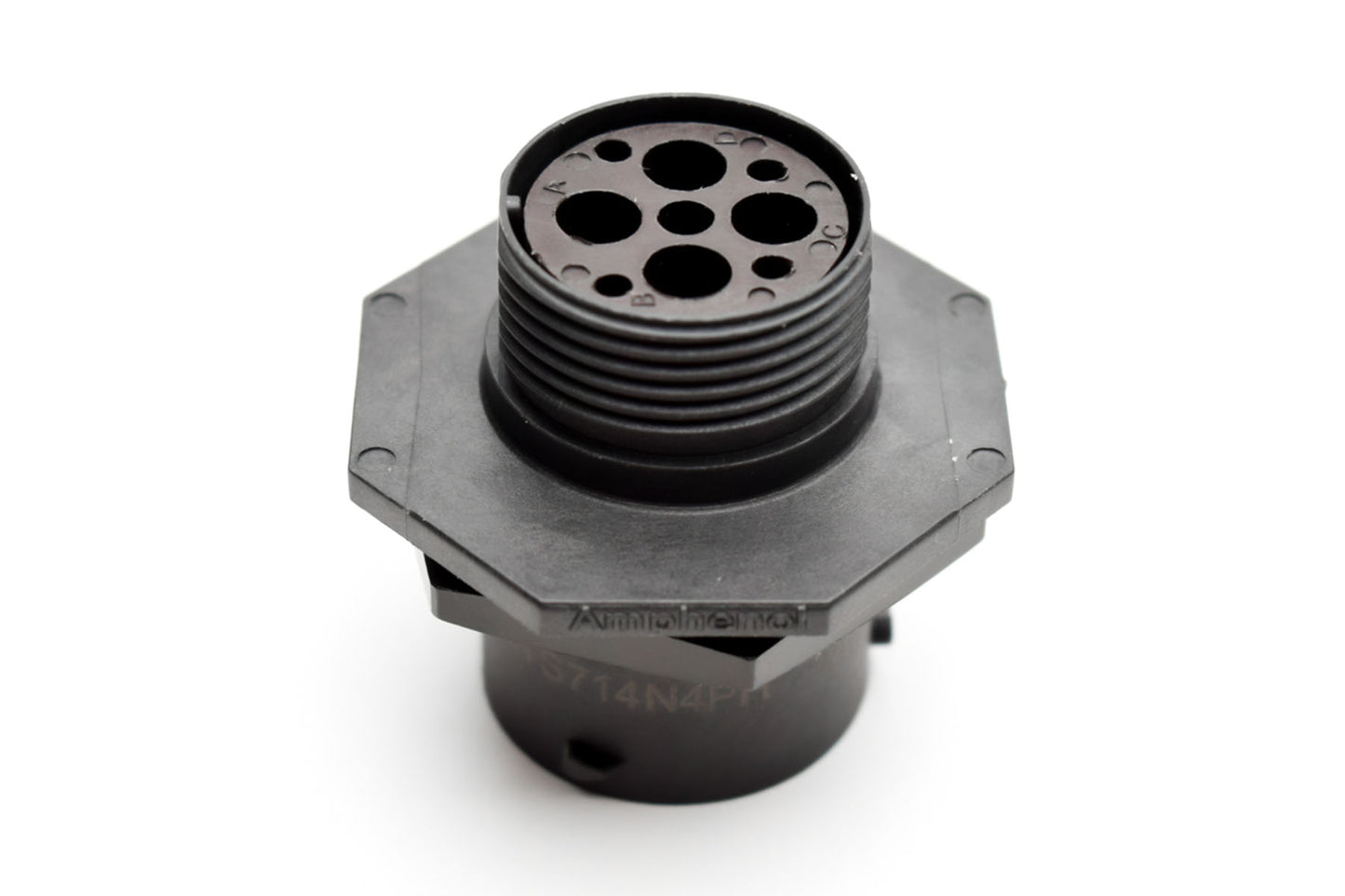 RTS714N4P03 Receptacle, Jam Nut, 4 Position, Male, Shell Size 14, with Silicone Seal