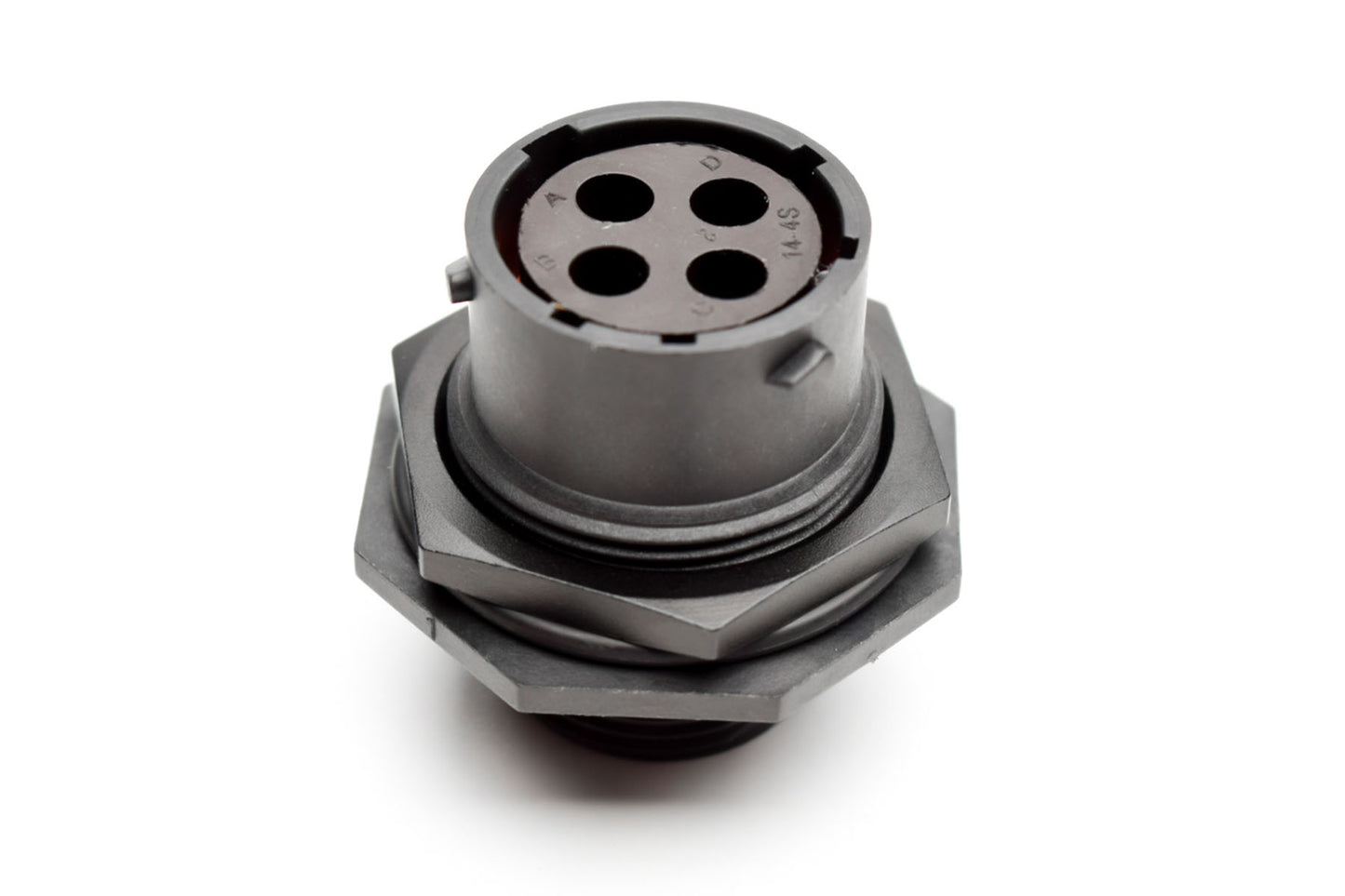 RTS714N4S03 Receptacle, Jam Nut, 4 Position, Female, Shell Size 14, with Silicone Seal