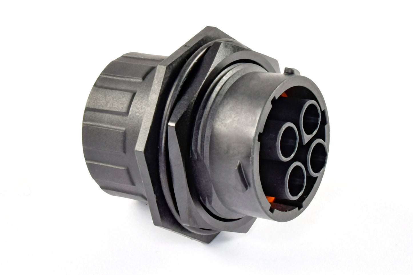 RTS718N4SHEC03 Receptacle, Jam Nut, 4 Position, Female, Shell Size 18, Silicone Seal, and End Cap with Individual Wire Sealing