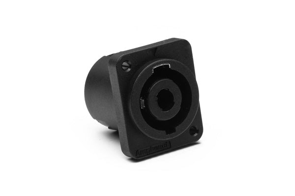 SP-2-MD BULK 2 Pole Loudspeaker ChassisMount, 'D'Type Flange,Thru Holes, SolderTabs 3/16", Black, Bulk Pack