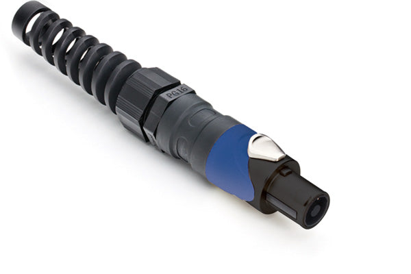 SP-4-FBSL 4 Pole Loudspeaker Cable Connectors, PG Gland Strain Relief, High Power Solder Contacts Included,Metal, Black Finish