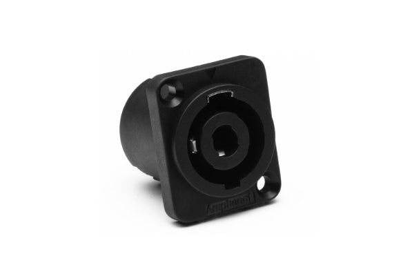 SP-4-MDA 4 Pole Loudspeaker ChassisMount, 'D'Type Flange,Thru Holes, SolderTabs 3/16", Black, Airtight, Single Pack