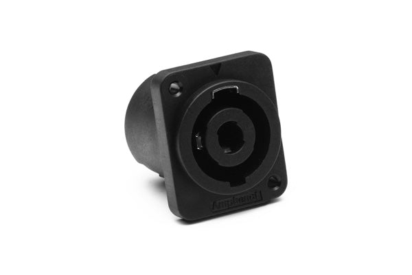 SP-4-MDT BULK 4 Pole Loudspeaker ChassisMount, 'D'Type Flange, SelfTapping Holes, SolderTabs 3/16", Black, Bulk Pack