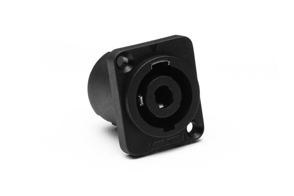 SP-4-MD BULK 4 Pole Loudspeaker ChassisMount, 'D'Type Flange,Thru Holes, SolderTabs 3/16", Black, Bulk Pack