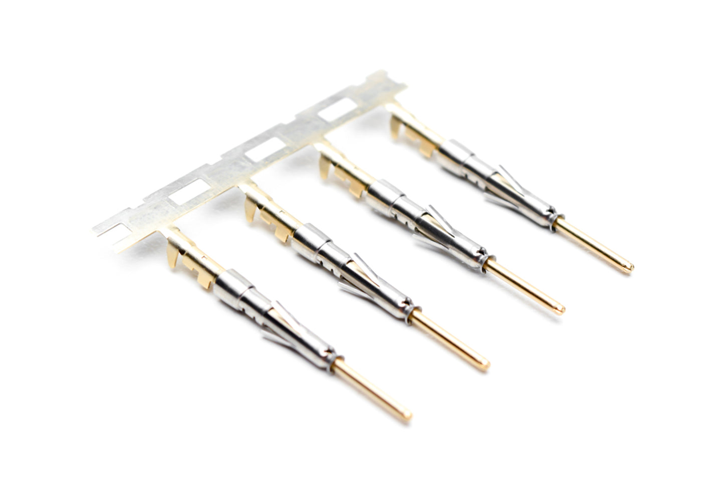SP24W2F Pin Contact with 3 Tangs, Stamped and Formed, Size 20, Gold Flash over Nickel, 26-24 AWG, 3,000 pcs Reel