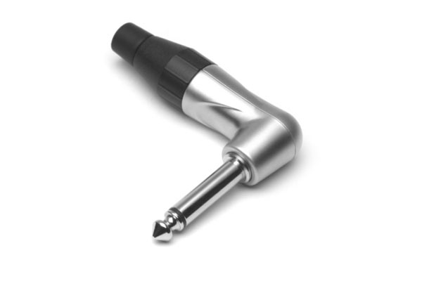 TM2RJ-AU 1/4"Mono Right Angled Phone Plug, PRO Range,Thermoplastic Backshell, Gold Plated Contacts, Satin Finish
