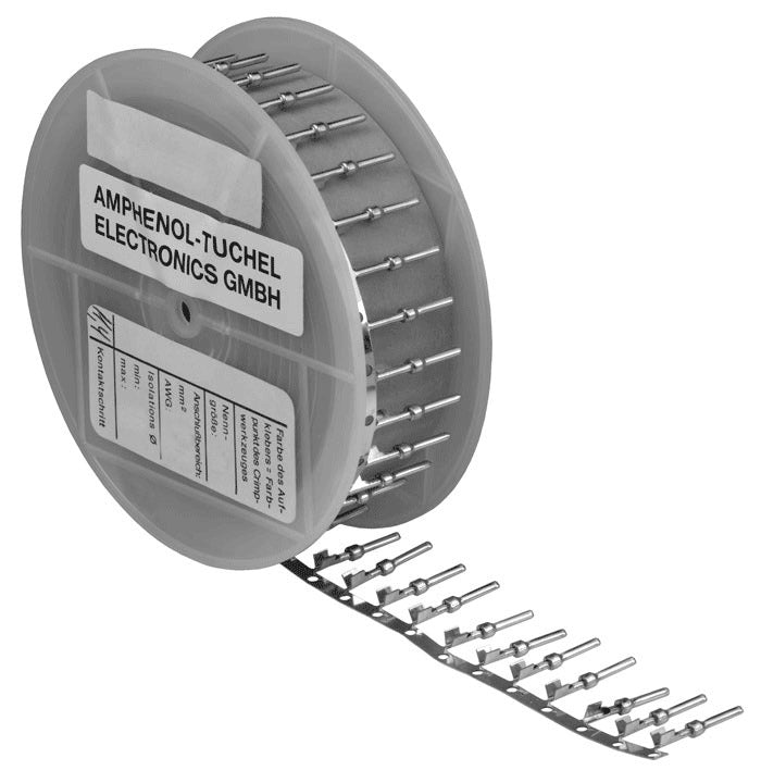 ZN 01 016 0011 1 Stamped contacts on reel for hand crimping tools. Pin style, standard version