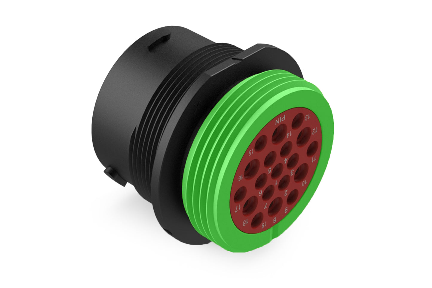 AHDP04-24-19PN-WTA 19 Position Receptacle, Pin, Shell Size 24, Normal Diameter Seal (Green Adapter), Wide Thread Adapter. HDP24-24-19PN-L024