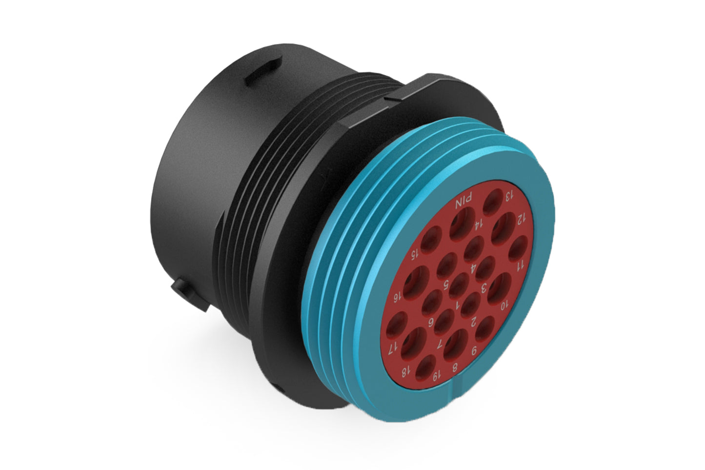 AHDP04-24-19PR-WTA 19 Position Receptacle, Pin, Shell Size 24, Reduced Diameter Seal (Blue Adapter), Wide Thread Adapter, includes dustcap. HDP24-24-19PE-L024