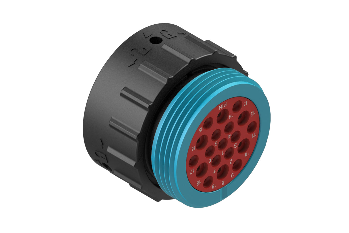 AHDP06-24-19SR-WTA 19 Position Plug, Socket, Shell Size 24, Reduced Diameter Seal (Blue Adapter), Wide Thread Adapter. HDP26-24-19SE-L024