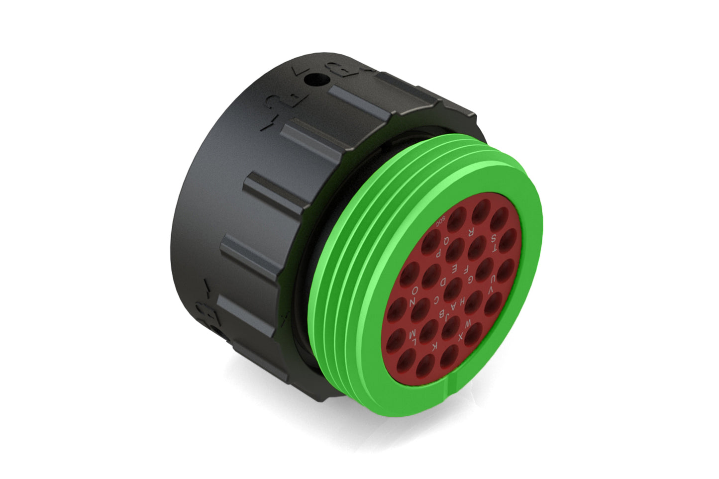 AHDP06-24-23SN-WTA 23 Position Socket, Shell Size 24, Normal Diameter Seal, (Green Adapter) Wide Thread Adapter. HDP26-24-23SN-L024