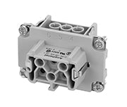 C146 10B006 102 1 6+PE Heavy duty female contact insert with wire protection for screw termination. Comparable Part No. 09330062701