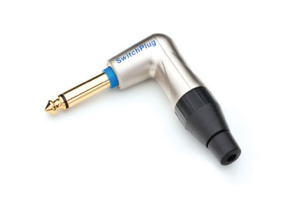 TM1RJ 1/4" Phone Switch Plug,Male, Stereo, 90°, Large Clamp, Nickel Plated, Nickel Shell, Cable OD 3.0MmTo 5.5mm