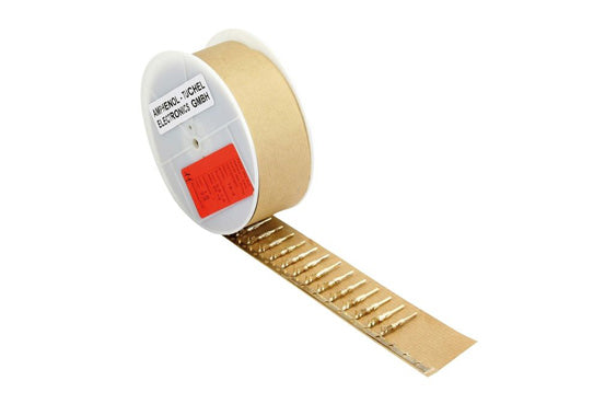 ZN 02 015 0046 2 1.5mm gold socket (female) stamped contacts on reel for hand crimping tools. 200 pcs.