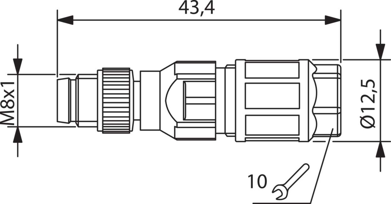 Actuator Sensor cable assembly|Configurable connector|M 8|M 8
