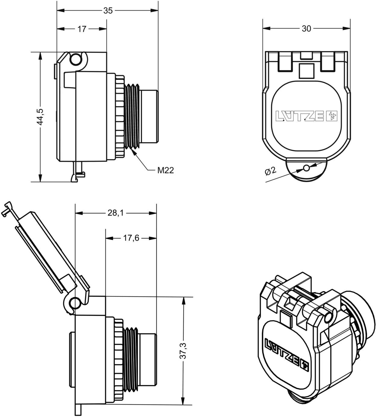 Actuator Sensor cable assembly|Panel connector|RJ45|RJ45
