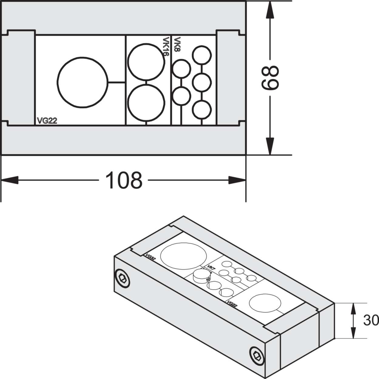 Cable fitting + accessories|Cablefix Vario|Aluminium|AKLR