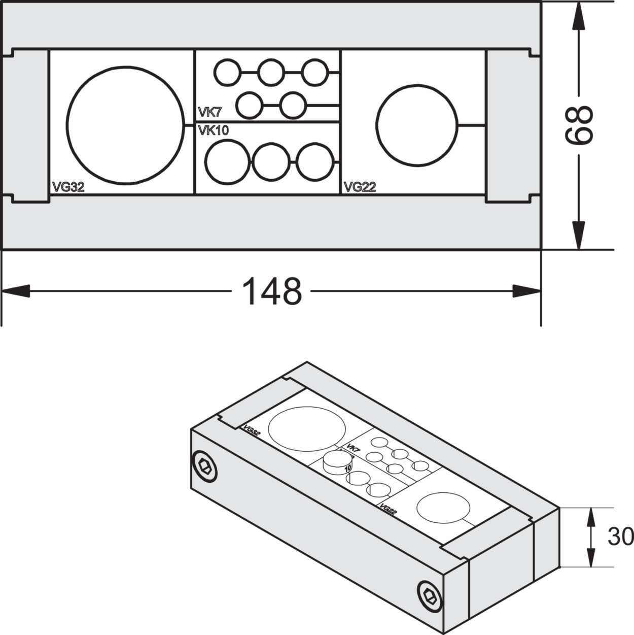 Cable fitting + accessories|Cablefix Vario|Aluminium|AKLR