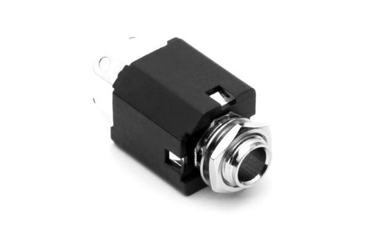 ACJM-MVS-2 1/4" Single Vertical PCB Phone Jack,Mono (2 Channels),Metal Bore,Metal Nut,MetalThread, Solder Lug