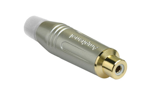 ACJR-SWHRCA Female Cable Connector, Gold Plated Contacts, Diecast Shell, Satin Finish, White Grommet