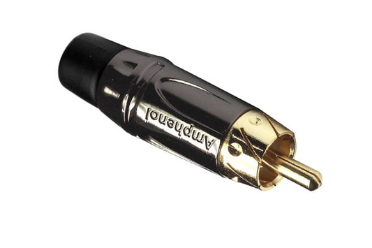 ACPL-CBKRCAMale Cable Connector, Gold Plated Contacts, Diecast Shell, Black Chrome Finish, Black Grommet