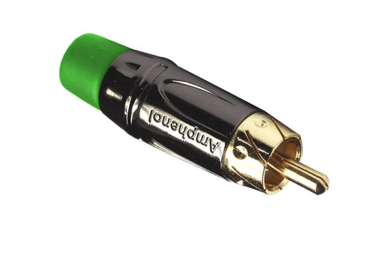 ACPL-CGRRCAMale Cable Connector, Gold Plated Contacts, Diecast Shell, Black Chrome Finish, Green Grommet