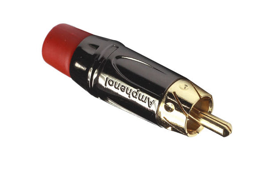 ACPL-CRDRCAMale Cable Connector, Gold Plated Contacts, Diecast Shell, Black Chrome Finish, Red Grommet