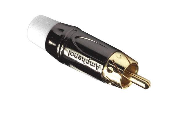 ACPL-CWHRCAMale Cable Connector, Gold Plated Contacts, Diecast Shell, Black Chrome Finish, White Grommet